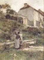 Lhermitte, Leon Augustin - A Woman filling her bucket at a Well